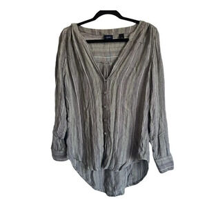 Daytrip Plaid Button Down Blouse size small soft material green light weight